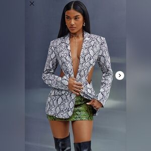 Snakeskin Blazer with Cutouts